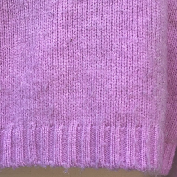 For Love and Lemons knitted mauve pink balloon sleeves cropped Cardigan Sweater - Picture 13 of 16